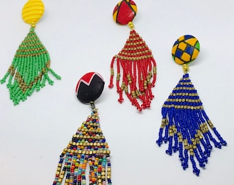 Beaded Tassel Earrings