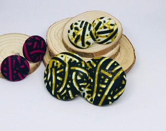 Mosaic Styles Button Earrings