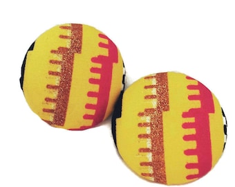 Zipper Styled Button Earrings