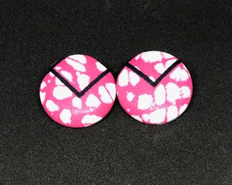 Pink Directional - Button Earrings