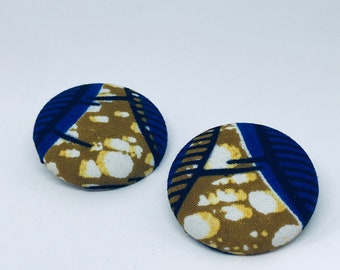 Aztec Print Button Earrings (SYI-17024)