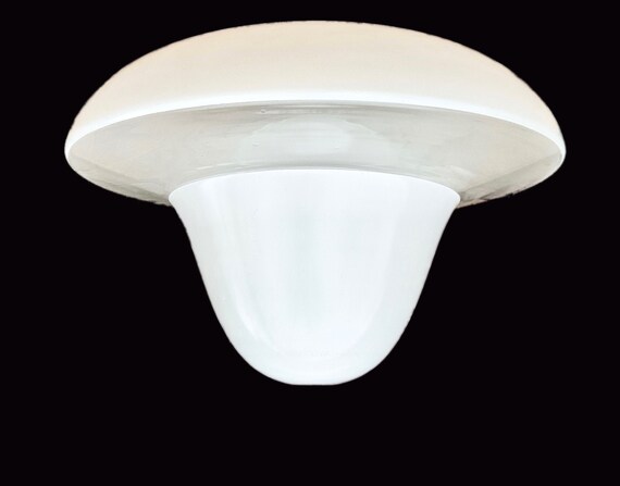 Unique Mid Century Flying Saucer Light Shade Vintage Space Age Ceiling Fixture Stunning Piece