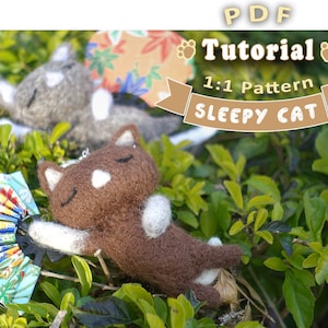 PDF - Sleepy Cat Needle Felting Tutorial + Pattern