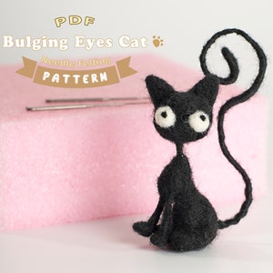 PDF - Bulging Eyes Cat Needle Felting Tutorial + Pattern