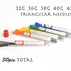30pcs Triangular Felting Needles Set - 32G, 36G, 38G, 40G, 42G