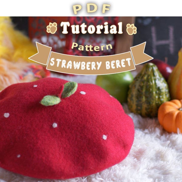 PDF - Strawberry Beret Tutorial + Pattern