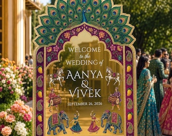 Indian Wedding Sign, Indian Wedding Welcome Sign,  Indian Wedding Decorations, Indian Wedding Favors