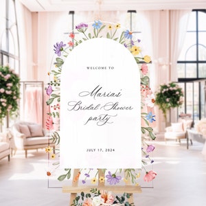 Wildflowers Bridal Shower Welcome Sign, Acrylic Wildflower Bridal Shower Sign, Wildflowers Bridal Shower Decorations, Bridal Shower Signs bild 6