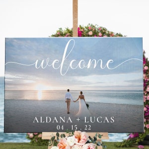Wedding Photo Sign, Outdoor Wedding Signage, Personalized Wedding Entrance, Acrylic Wedding Welcome Sign, Reception Custom Photo WelcomeSign