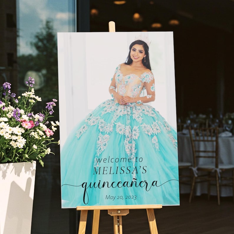 Quinceanera Welcome Sign with Photo, Quinceanera Sign, Mis Quince Sign, Quinceanera Birthday Decorations SpeedyOrders Acrylic