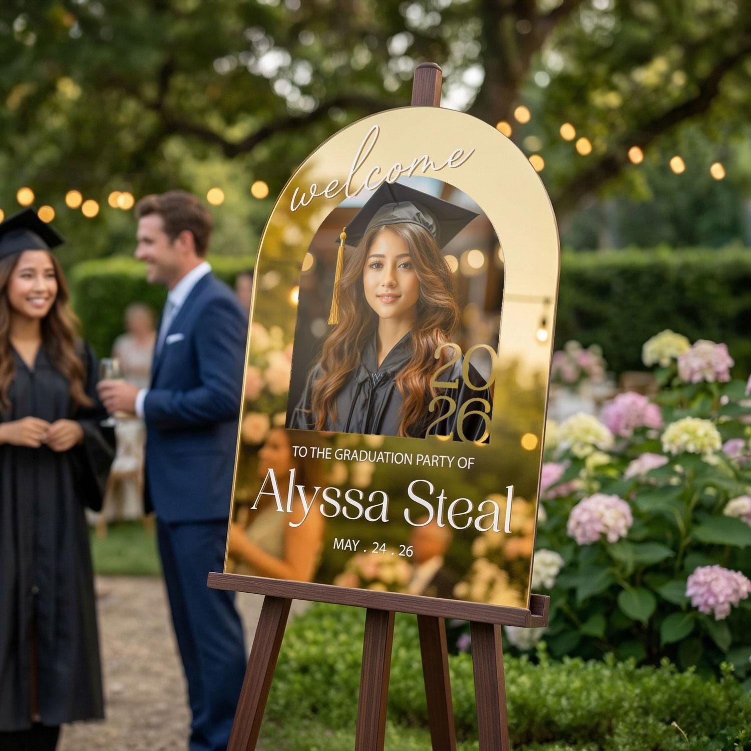 Photo Graduation Sign, Custom Frosted Acrylic Graduation Party Sign ...