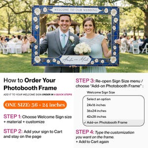 Blue Stained Glass Floral Wedding Sign, Cream Roses Wedding Welcome Sign, Printed Mirror Or Acrylic Wedding Entrance Sign image 6