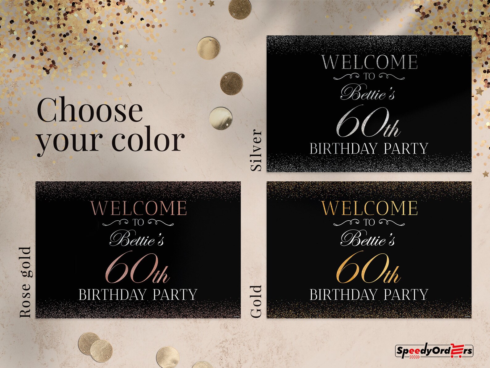 60th Birthday Sign, Welcome Sign for 60th Birthday Party, Custom 60th ...