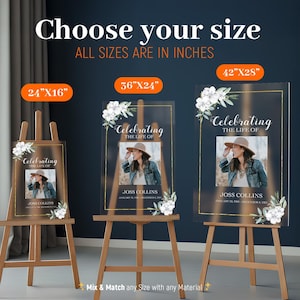 Printed Funeral Sign, Photo Celebration of Life Welcome Sign, In Loving Memory Sign, Funeral Memorial Sign with Picture SpeedyOrders Bild 3