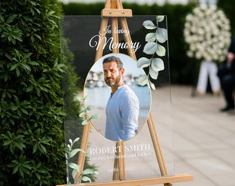 Funeral Sign, Custom in Loving Memory Photo Sign, Photo Funeral Sign, Funeral Memorial Sign, In Loving Memory Funeral Decorations