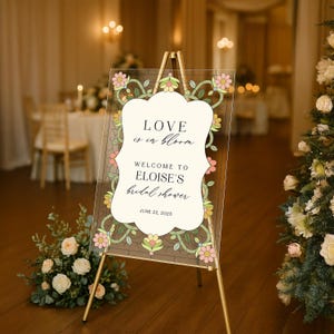Bridal Shower Sign, Love In Bloom Bridal Shower Welcome Sign, Wildflowers Bridal Shower Decorations