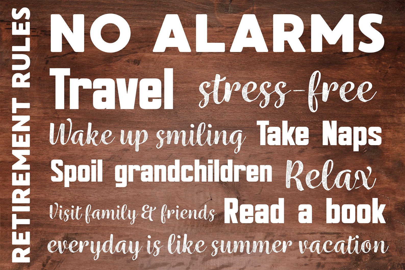 Retirement Rules Poster Retirement Poster Retirement | Etsy