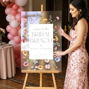 Wildflowers Bridal Shower Sign, Floral Bridal Shower Welcome Sign, Wildflowers Bridal Brunch Sign, Wild Flowers Bridal Decor Frosted Acrylic