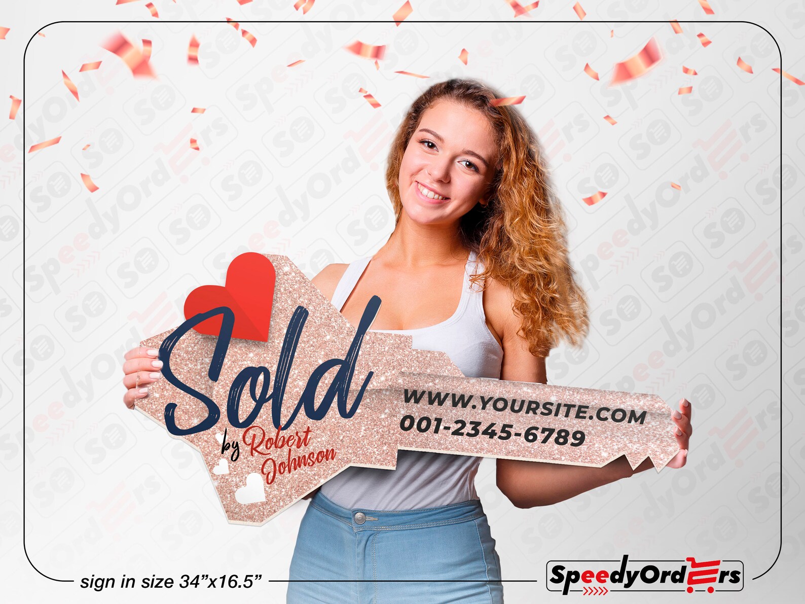 Sold Key Realtor Key Sign, Custom Sold Key Sign Real Estate, Sold Sign for ...