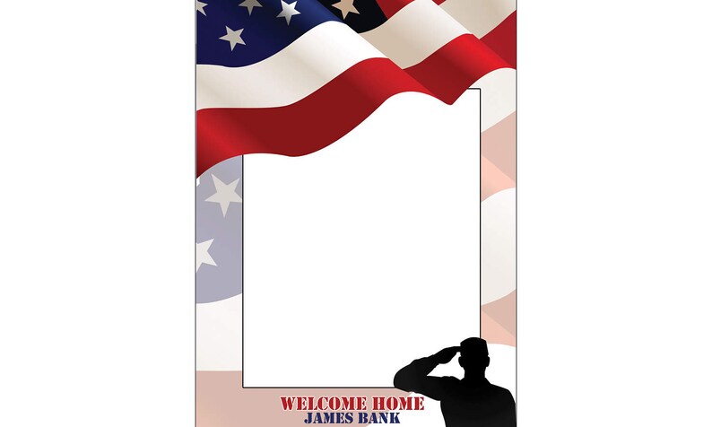 Patriotic Decorations ;10011100 Army Soldier Decoration Personalized Welcome Home Military Photo booth 4th of July Photo Prop