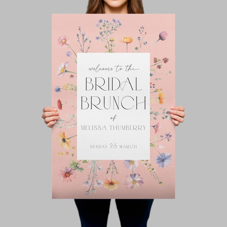 Wildflowers Bridal Shower Sign, Floral Bridal Shower Welcome Sign, Wildflowers Bridal Brunch Sign, Wild Flowers Bridal Decor Paper