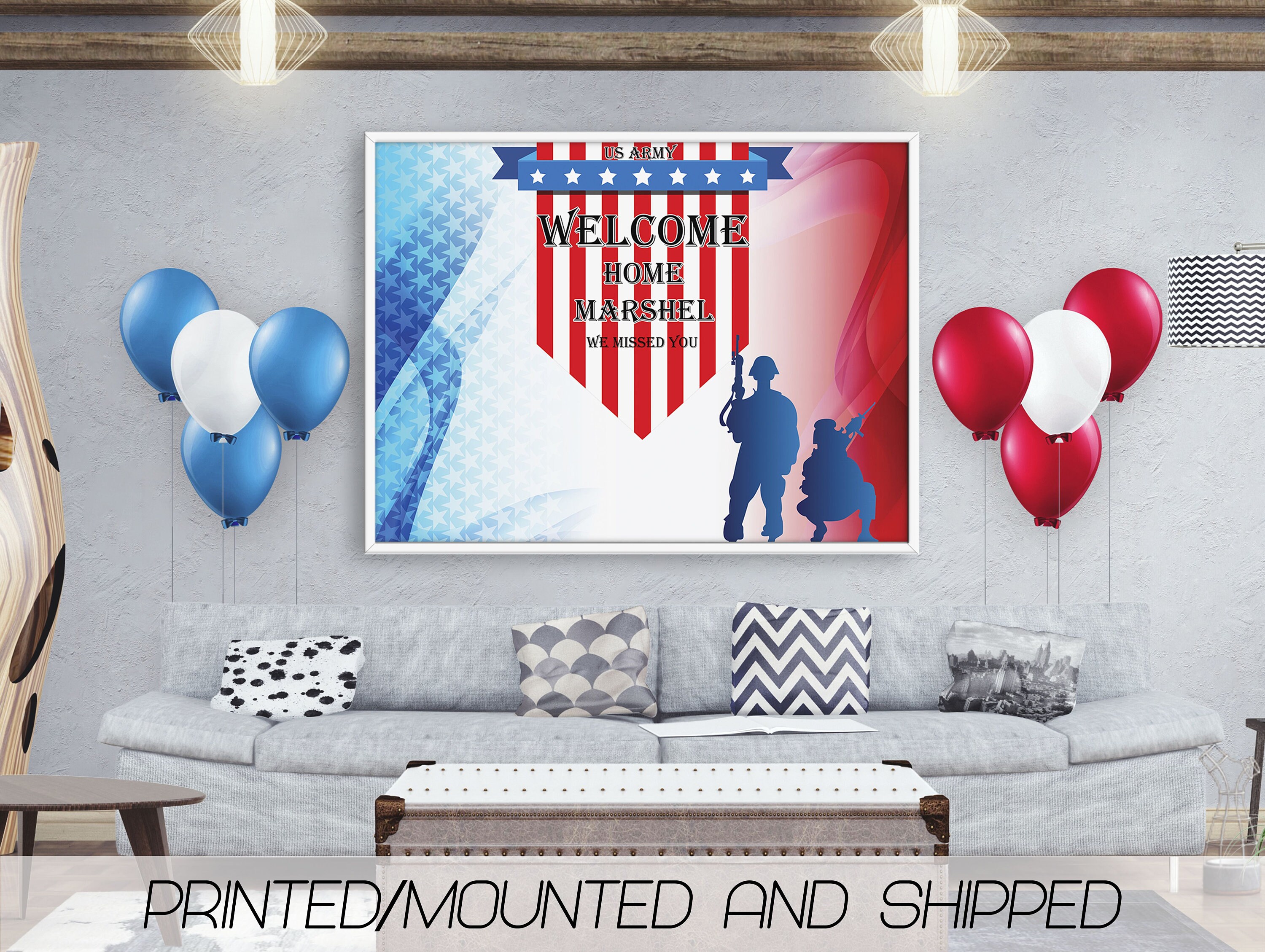 Welcome Home Military Banner Army Soldier Personalized Party Etsy