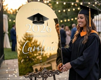 Mirror Graduation Sign, Custom Graduation Party Sign, Graduation Welcome Sign, Graduation Decorations