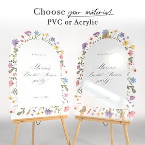 Wildflowers Bridal Shower Welcome Sign, Acrylic Wildflower Bridal Shower Sign, Wildflowers Bridal Shower Decorations, Bridal Shower Signs PVC Board