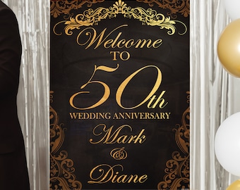 50th Wedding Anniversary Sign, Acrylic 50th Anniversary Sign, 50th Wedding Poster Board, Golded Anniversary, 50th Anniversary Decorations