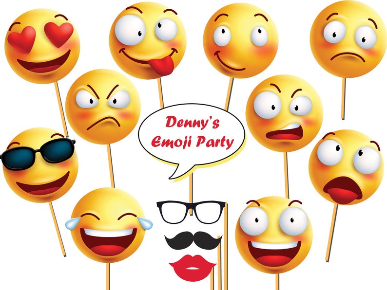 Custom Emoji Photo booth prop Smiley Emoticon Emoji props Etsy