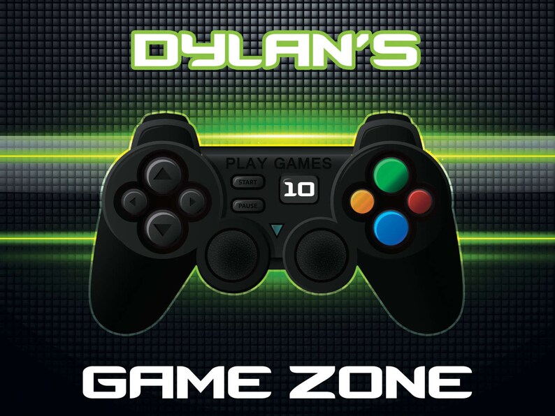 Large Personalized Video Game Birthday Banner Game Zone Etsy