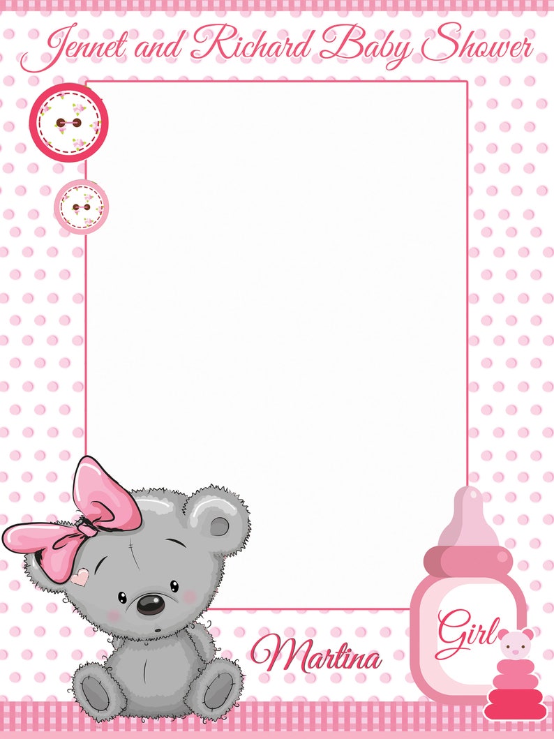 Baby Shower Photo Booth Frame Baby Shower Frame Prop Teddy Etsy