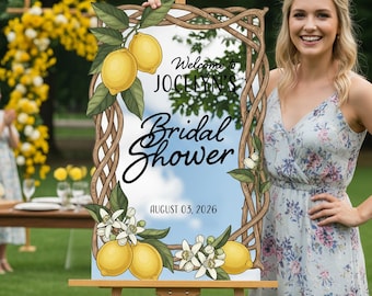 Custom Lemon Bridal Shower Sign, Main Squeeze Bridal Shower Welcome Sign, Citrus  Mirror Bridal Signs