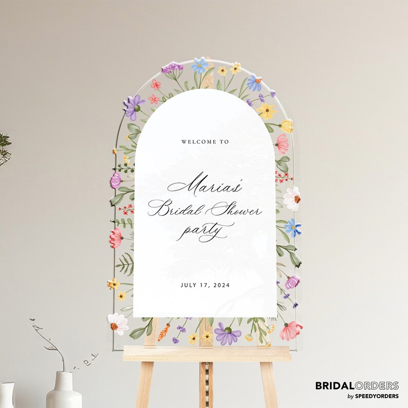 Wildflowers Bridal Shower Welcome Sign, Acrylic Wildflower Bridal Shower Sign, Wildflowers Bridal Shower Decorations, Bridal Shower Signs bild 3