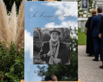 Funeral Sign, Personalized In Loving Memory Sign, Acrylic Celebration Of Life Welcome Sign, Funeral Memorial Sign with Picture SpeedyOrders
