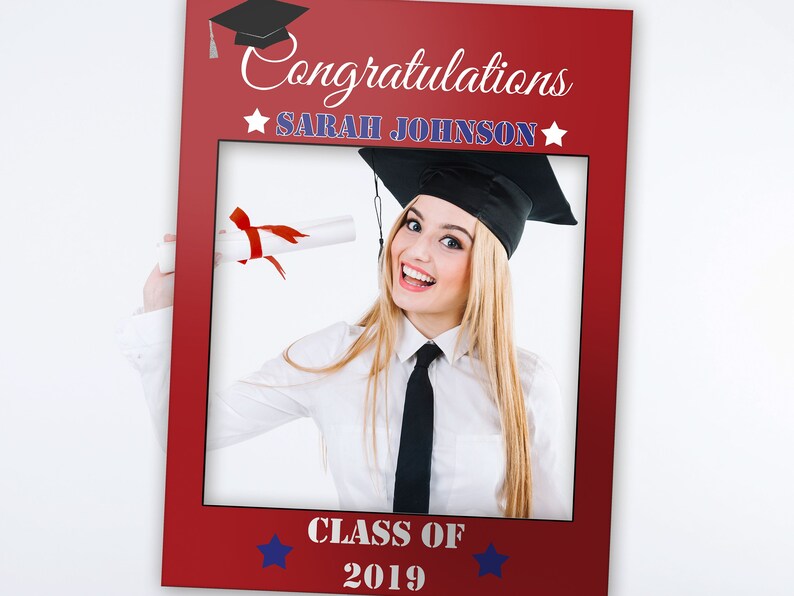 Large Custom Social Graduation Poster Photo Booth Prop Frame Image 0