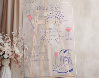 Boots And Bubbly Bridal Shower Welcome Sign, Country Bridal Shower Sign, Boots Bubbly Bridal Shower Sign, Country Bridal Shower Decorations