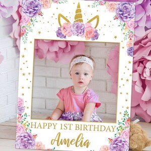 Floral Princess Crown Kids Birthday Party Gathering Photo Booth Selfie Frame Decoration ;10011196