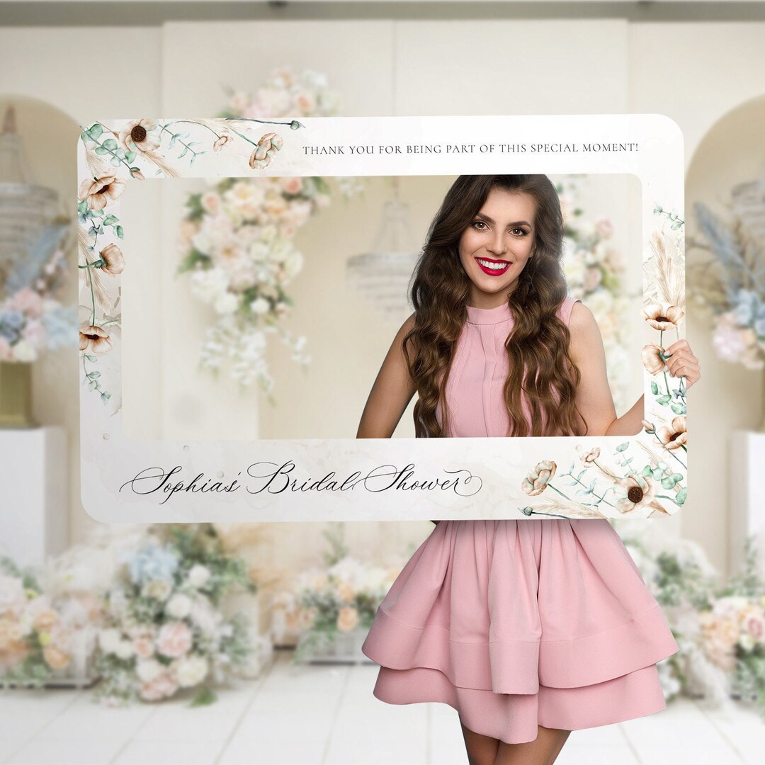 Bridal Shower Photo Booth Frame Custom Floral Bridal Shower Etsy