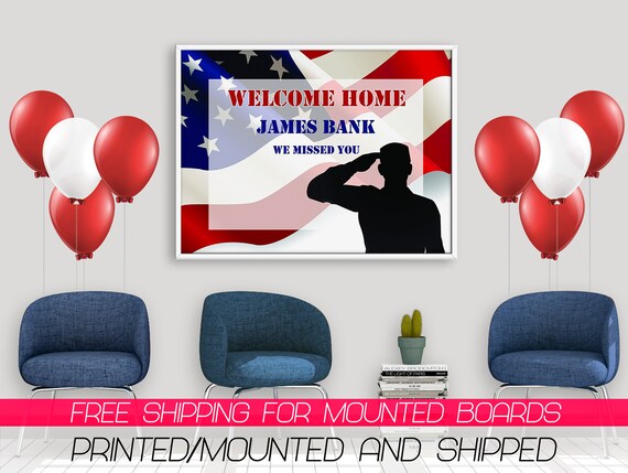 Welcome Home Military Banner Personalized Party Decoration Etsy