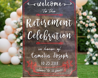 Retirement Party Welcome Sign - Retirement Celebration Banner - Chalkboard Welcome Sign