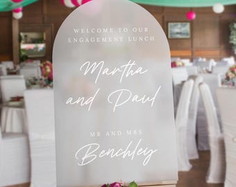 Frosted Acrylic Engagement Sign, Engagement Welcome Sign, Engagement Party Sign, Engagement Party Decorations