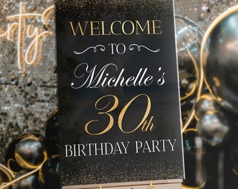 30th Birthday Sign, Custom Welcome Sign for 30th Birthday Party, Personalized 30th Birthday Party Welcome Sign, 30th Birthday Decorations