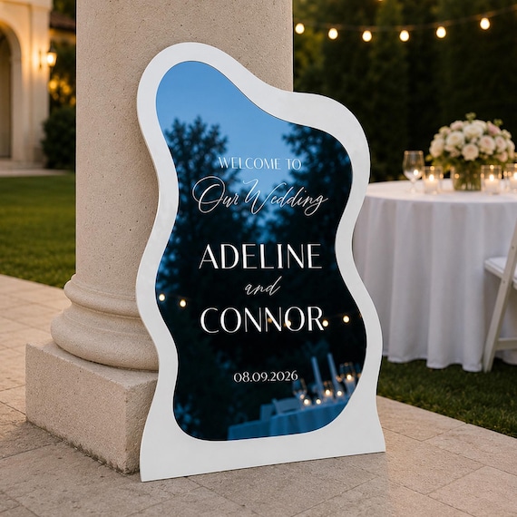 Custom Wedding Sign, Minimalist Wedding Welcome Sign, Acrylic, Frosted or Mirror Welcome To Our Wedding Signs, Minimalist Wedding Decor