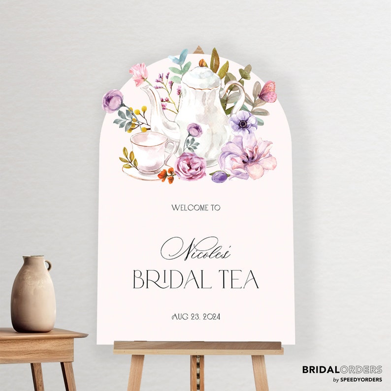 Tea Party Bridal Shower Sign, Bridal Shower Tea Party Welcome Sign, Bridal Shower Sign, Tea Party Bridal Shower Decorations image 6