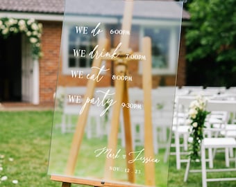 Wedding Timeline Sign, Wedding Order Of Events, Wedding Schedule Sign, Custom Wedding Order of the Day Sign, Wedding Reception Timeline