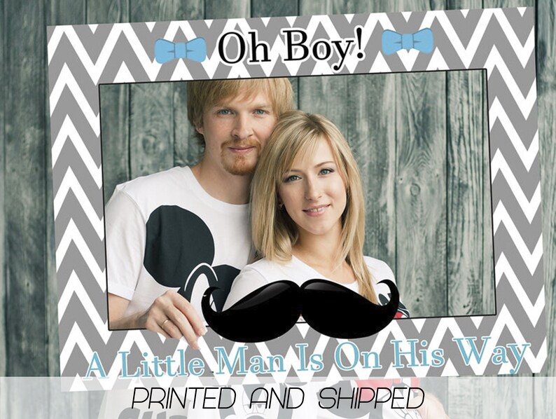 Baby Shower Photo Booth Frame Oh Boy Frame Prop Little Man Etsy