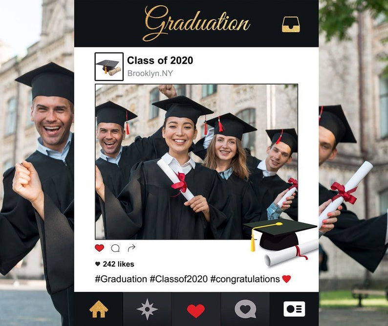 Social Media Graduation Photo Booth Prop Frame Insta Etsy