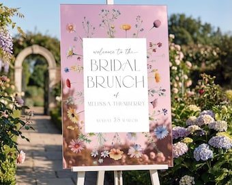 Wildflowers Bridal Shower Sign, Floral Bridal Shower Welcome Sign, Wildflowers Bridal Brunch Sign, Wild Flowers Bridal Decor