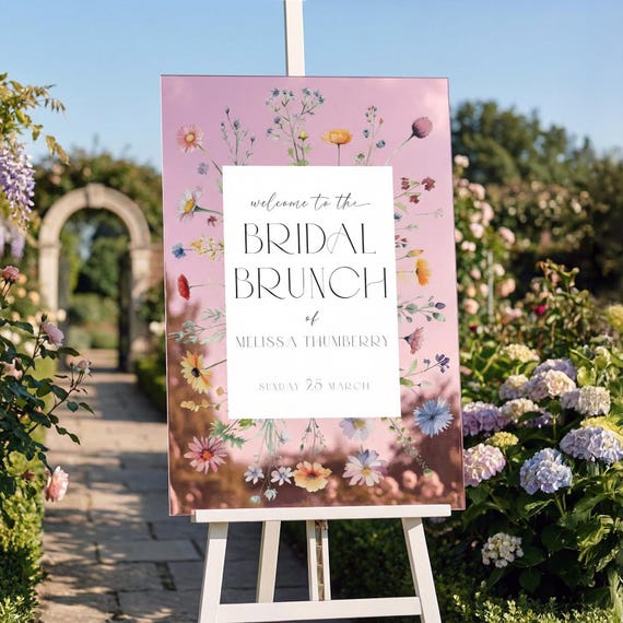 Wildflowers Bridal Shower Sign, Floral Bridal Shower Welcome Sign, Wildflowers Bridal Brunch Sign, Wild Flowers Bridal Decor